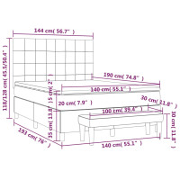 Produktbild för Ramsäng med madrass mörkbrun 140x190 cm tyg