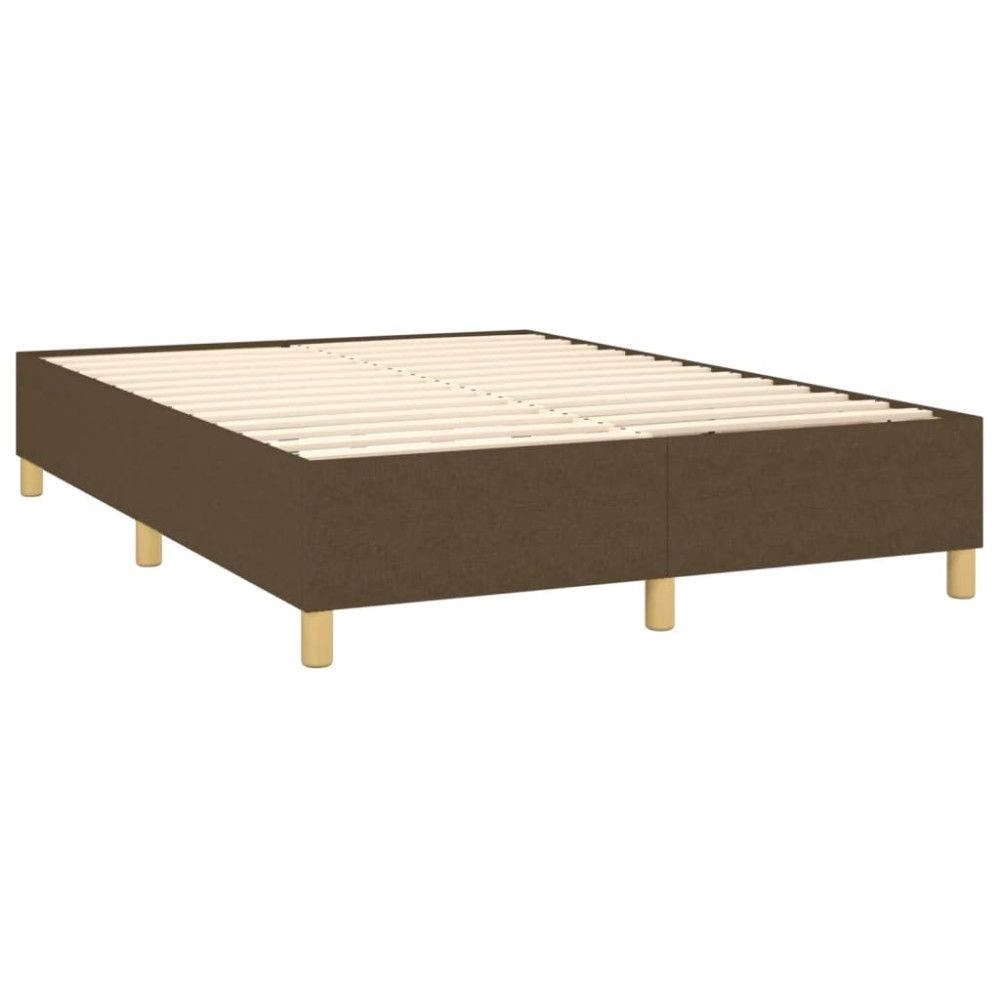 Produktbild för Ramsäng med madrass mörkbrun 140x200 cm tyg