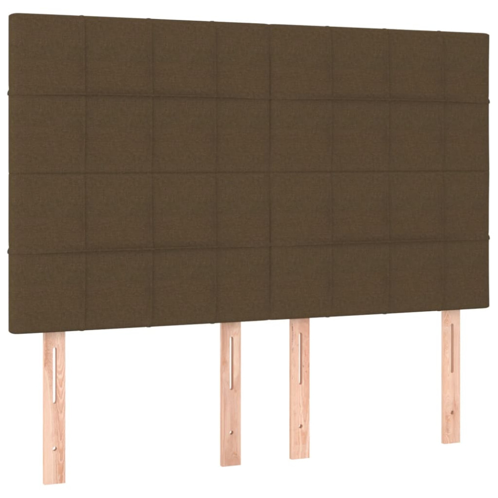 Produktbild för Ramsäng med madrass mörkbrun 140x200 cm tyg