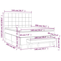 Produktbild för Ramsäng med madrass mörkbrun 140x200 cm tyg