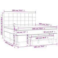 Produktbild för Ramsäng med madrass ljusgrå 180x200 cm tyg