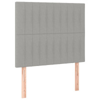 Produktbild för Ramsäng med madrass ljusgrå 90x190 cm tyg
