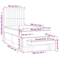 Produktbild för Ramsäng med madrass blå 90x190 cm tyg