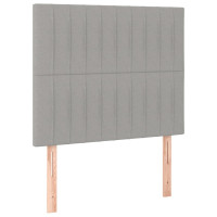 Produktbild för Ramsäng med madrass ljusgrå 100x200 cm tyg