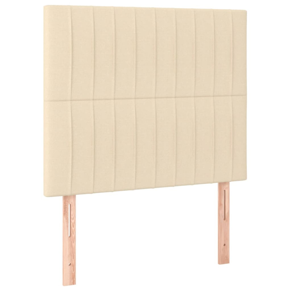 Produktbild för Ramsäng med madrass gräddvit 100x200 cm tyg
