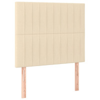 Produktbild för Ramsäng med madrass gräddvit 100x200 cm tyg