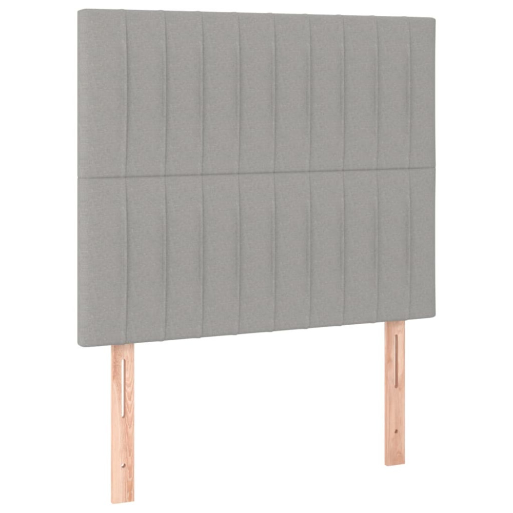 Produktbild för Ramsäng med madrass ljusgrå 120x200 cm tyg
