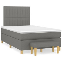 Produktbild för Ramsäng med madrass mörkgrå 120x200 cm tyg