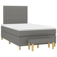 Produktbild för Ramsäng med madrass mörkgrå 120x200 cm tyg