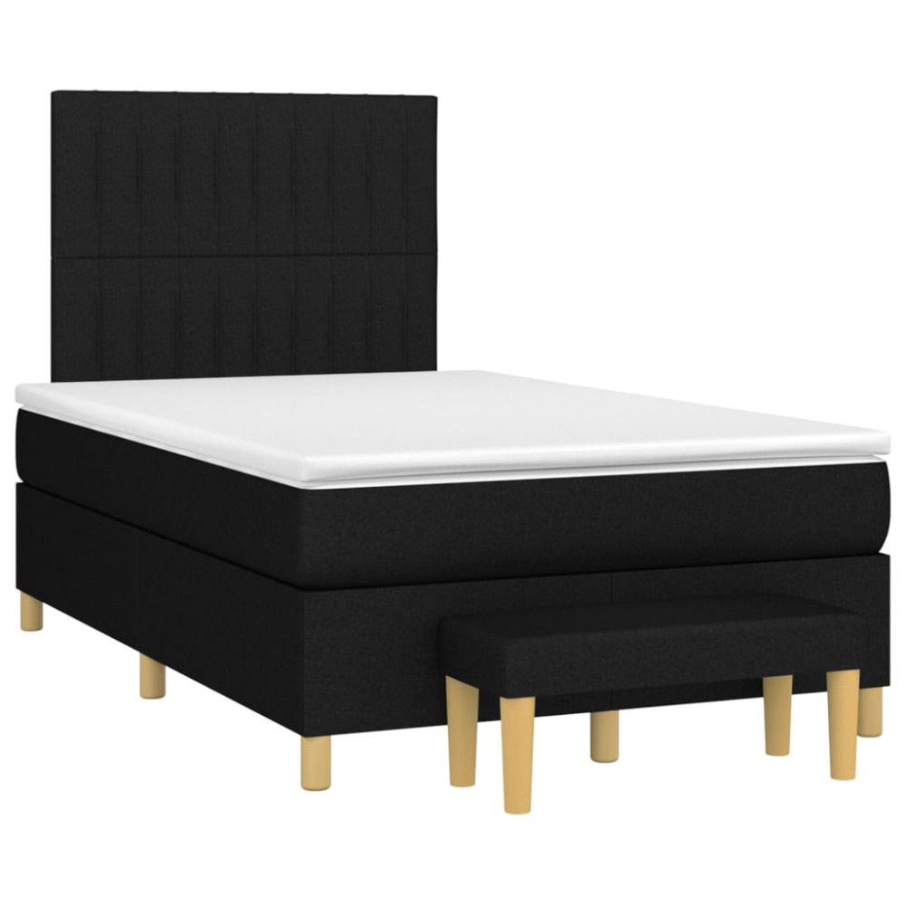 Produktbild för Ramsäng med madrass svart 120x200 cm tyg
