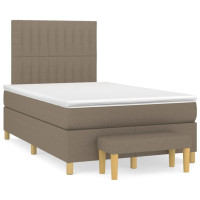 Produktbild för Ramsäng med madrass taupe 120x200 cm tyg