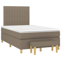 Produktbild för Ramsäng med madrass taupe 120x200 cm tyg