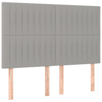 Produktbild för Ramsäng med madrass ljusgrå 140x200 cm tyg