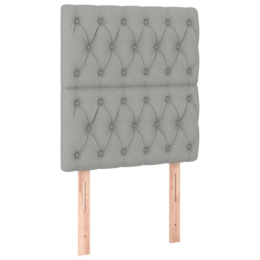 Produktbild för Ramsäng med madrass ljusgrå 80x200 cm tyg