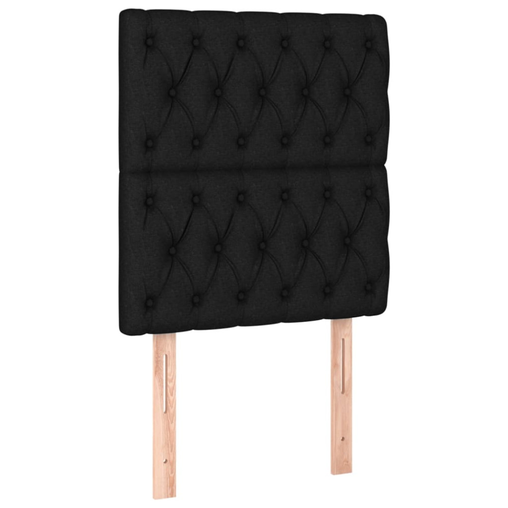 Produktbild för Ramsäng med madrass svart 80x200 cm tyg