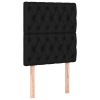 Produktbild för Ramsäng med madrass svart 80x200 cm tyg