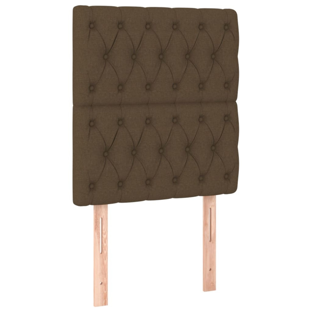 Produktbild för Ramsäng med madrass mörkbrun 80x200 cm tyg