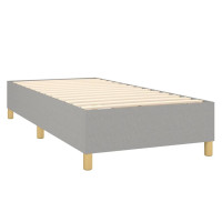 Produktbild för Ramsäng med madrass ljusgrå 90x190 cm tyg