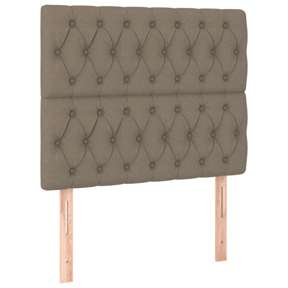 Produktbild för Ramsäng med madrass taupe 90x190 cm tyg