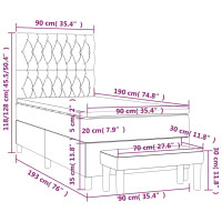 Produktbild för Ramsäng med madrass blå 90x190 cm tyg