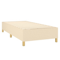 Produktbild för Ramsäng med madrass gräddvit 90x200 cm tyg