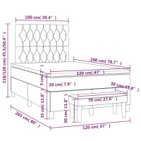 Produktbild för Ramsäng med madrass svart 120x200 cm tyg