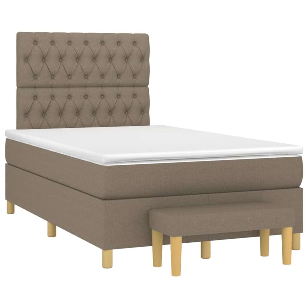 Produktbild för Ramsäng med madrass taupe 120x200 cm tyg