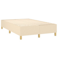 Produktbild för Ramsäng med madrass gräddvit 120x200 cm tyg