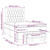 Produktbild för Ramsäng med madrass gräddvit 120x200 cm tyg
