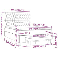 Produktbild för Ramsäng med madrass blå 140x190 cm tyg