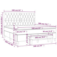 Produktbild för Ramsäng med madrass ljusgrå 160x200 cm tyg