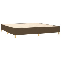 Produktbild för Ramsäng med madrass mörkbrun 200x200 cm tyg