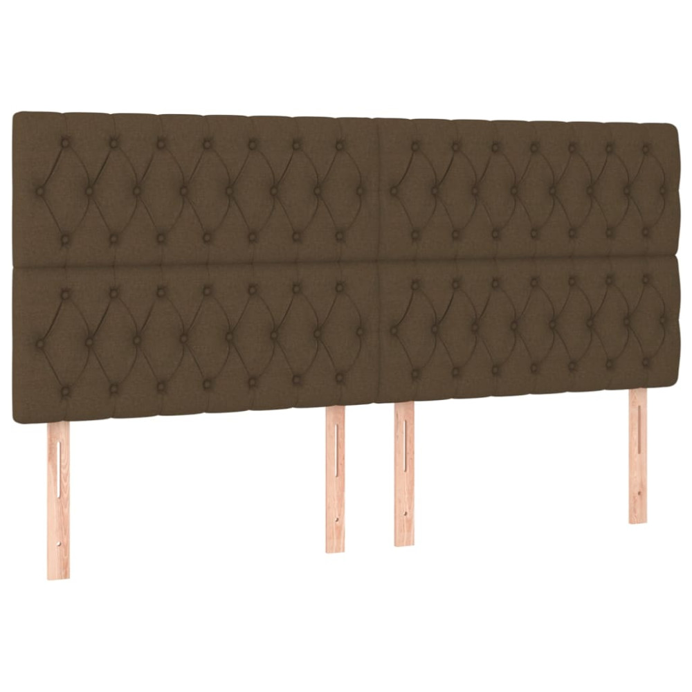 Produktbild för Ramsäng med madrass mörkbrun 200x200 cm tyg
