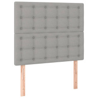 Produktbild för Ramsäng med madrass ljusgrå 90x190 cm tyg