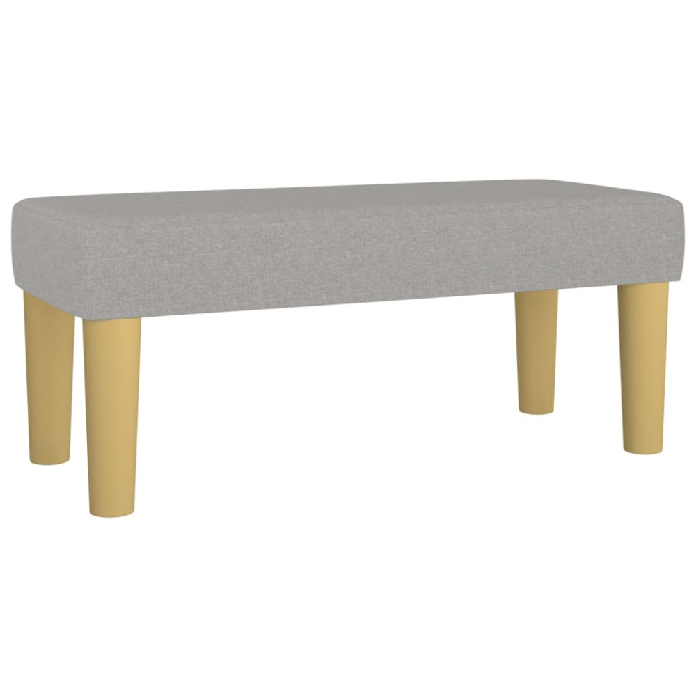 Produktbild för Ramsäng med madrass ljusgrå 90x190 cm tyg