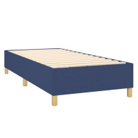 Produktbild för Ramsäng med madrass blå 90x190 cm tyg