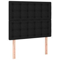 Produktbild för Ramsäng med madrass svart 100x200 cm tyg