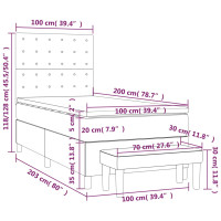 Produktbild för Ramsäng med madrass taupe 100x200 cm tyg