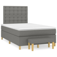 Produktbild för Ramsäng med madrass mörkgrå 120x200 cm tyg