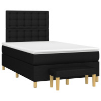 Produktbild för Ramsäng med madrass svart 120x200 cm tyg
