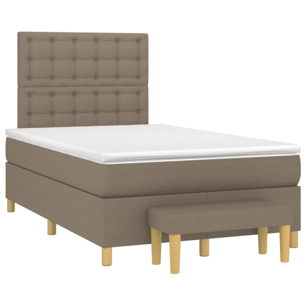 Produktbild för Ramsäng med madrass taupe 120x200 cm tyg