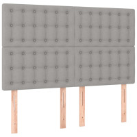 Produktbild för Ramsäng med madrass ljusgrå 140x200 cm tyg