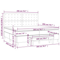 Produktbild för Ramsäng med madrass mörkgrå 200x200 cm tyg