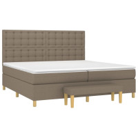 Produktbild för Ramsäng med madrass taupe 200x200 cm tyg