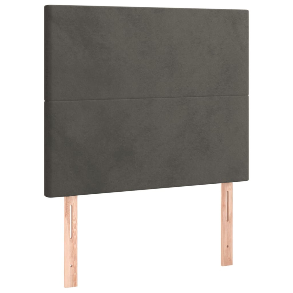 Produktbild för Ramsäng med madrass mörkgrå 80x200 cm sammet