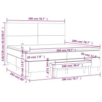 Produktbild för Ramsäng med madrass mörkgrå 200x200 cm sammet