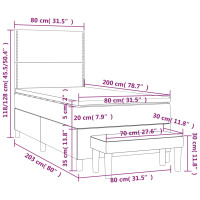 Produktbild för Ramsäng med madrass mörkgrå 80x200 cm sammet