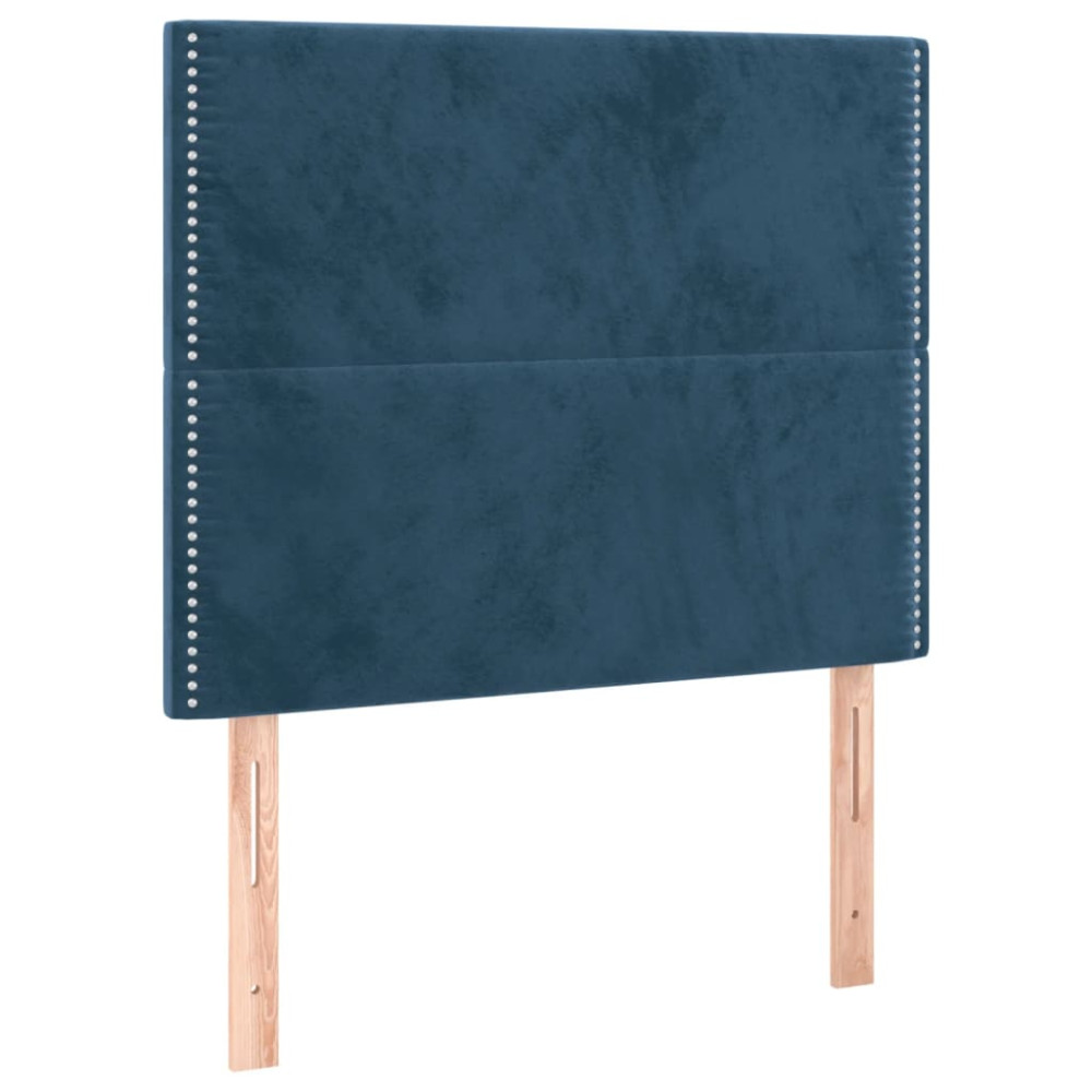 Produktbild för Ramsäng med madrass mörkblå 80x200 cm sammet