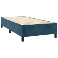 Produktbild för Ramsäng med madrass mörkblå 100x200 cm sammet