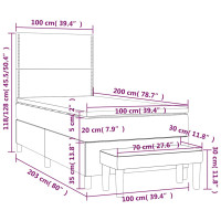 Produktbild för Ramsäng med madrass mörkblå 100x200 cm sammet